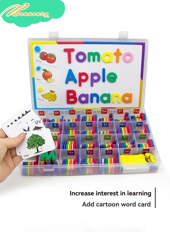 Beauenty Classroom Magnetic Letters Kit Colorful with Double - Side Magnet Board - Foam Alphabet Letters for Preschool Kids Toddler Spelling and Learning (English) - Image 4