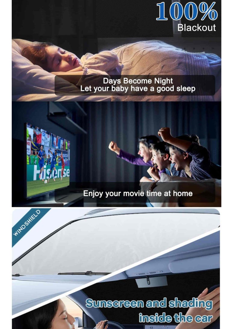 Aideli Blackout Blind 145x200cm - 420D Trimmable Portable Blackout with Starry Sky | No Drill Stick-On for Any Window - Image 4