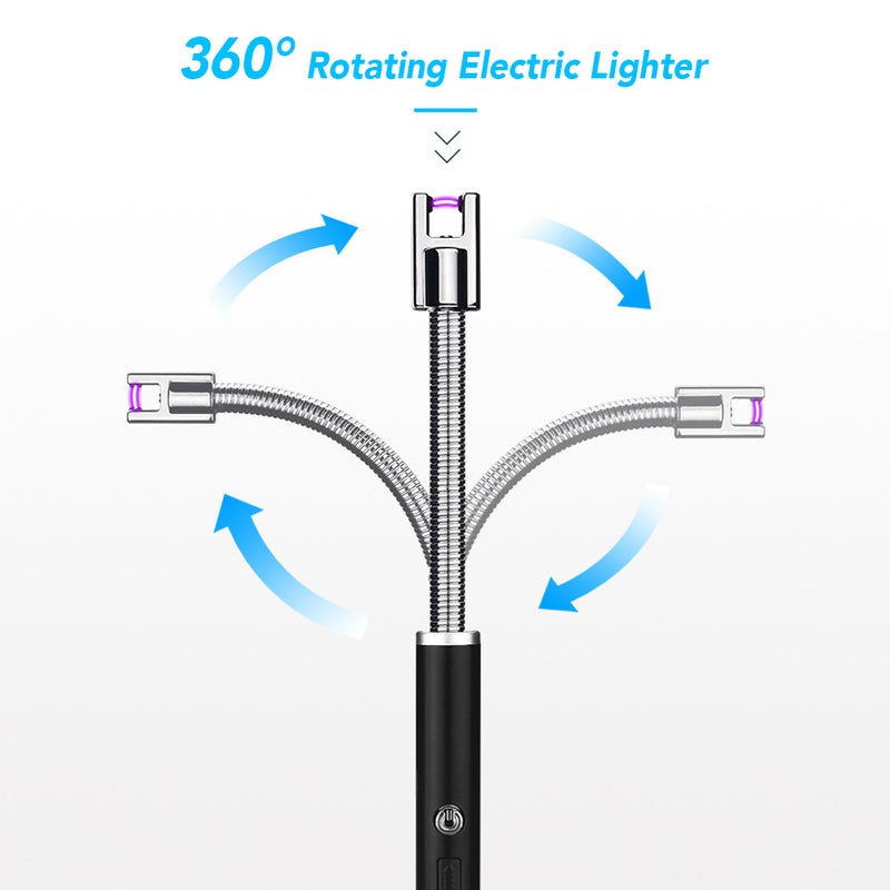 Candle Lighter Electric Lighter USB Rechargeable 360° Flexible Lighter for Travel Camping Hiking Cooking BBQ Bake - Image 2