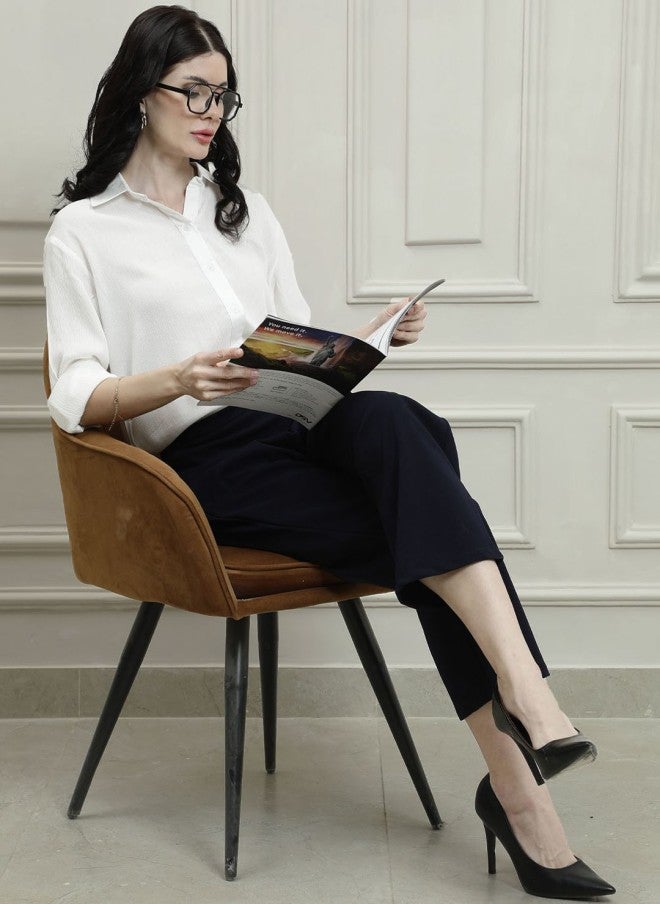 Athena Black Relaxed Fit Formal Trousers for Women - Image 5