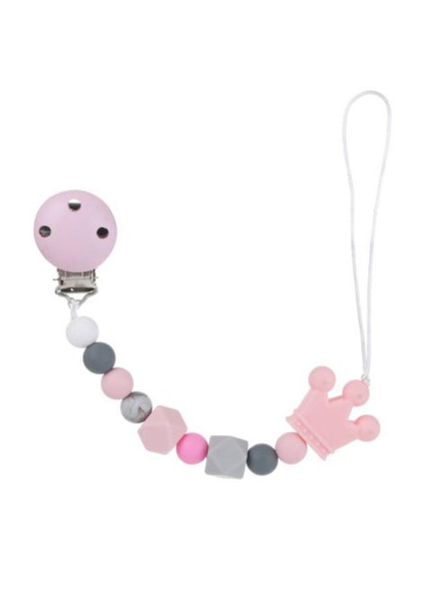Baby Pacifier Soft-Ended Clip Holder, Pink