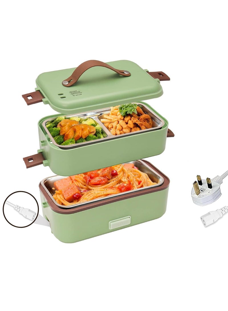 Electric Lunch Box, 2-Layer Portable Food Heater & Warmer with 15-Minute Fast Heating, Leak-Proof Self-Cooking Container for Office, Home, Travel, Students & Adults - Image 1