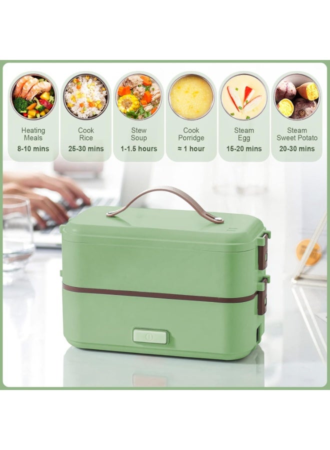 Electric Lunch Box, 2-Layer Portable Food Heater & Warmer with 15-Minute Fast Heating, Leak-Proof Self-Cooking Container for Office, Home, Travel, Students & Adults - Image 5