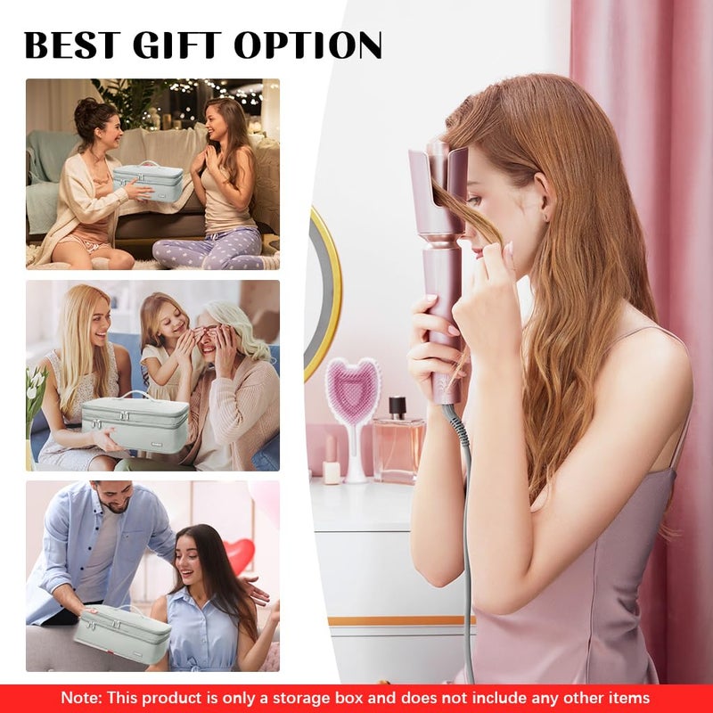 May Create MAYCREATE® Travel Carrying Case for Dyson Airwrap Brush Hair Dryer Shark Flexstyle Double-Layer Hair Accessories Tools Storage Bag for Revlon Hairdryer Styler Organizer, Grey (Bag Only) - Image 5