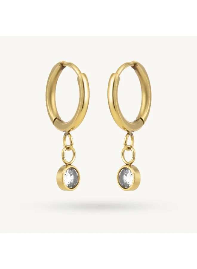 Palmonas 18K Gold Tone Plated Orbit Crystal Accent Drop Earring For Women - Waterproof & Anti-Tarnish