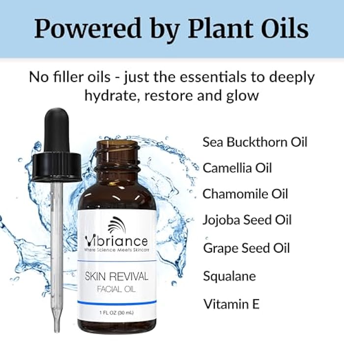 Vibriance Skin Revival Facial Oil - Natural Ingredients - Face Hydrating for Sensitive and Dry Types, with Vitamin E, Sea Buckthorn, Camellia, Squalane - Vegan, Paraben-Free - Image 5