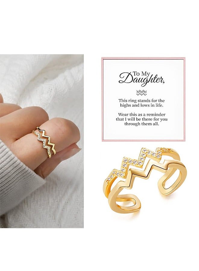 Beyond Diamond Wave Ring, Anti Fading Titanium Ring, Luxury Gold Ring (Golden) - Image 3