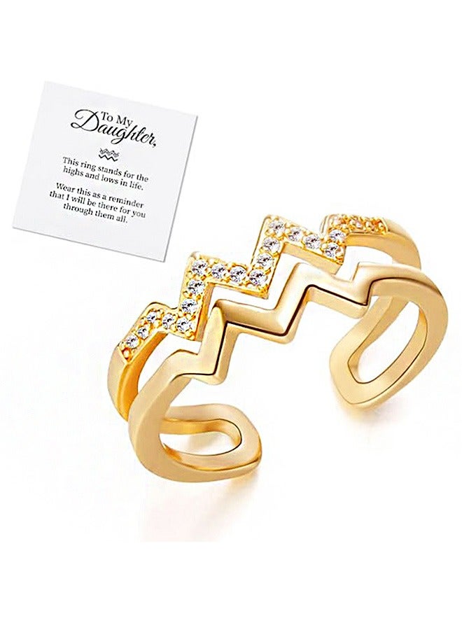 Beyond Diamond Wave Ring, Anti Fading Titanium Ring, Luxury Gold Ring (Golden) - Image 1