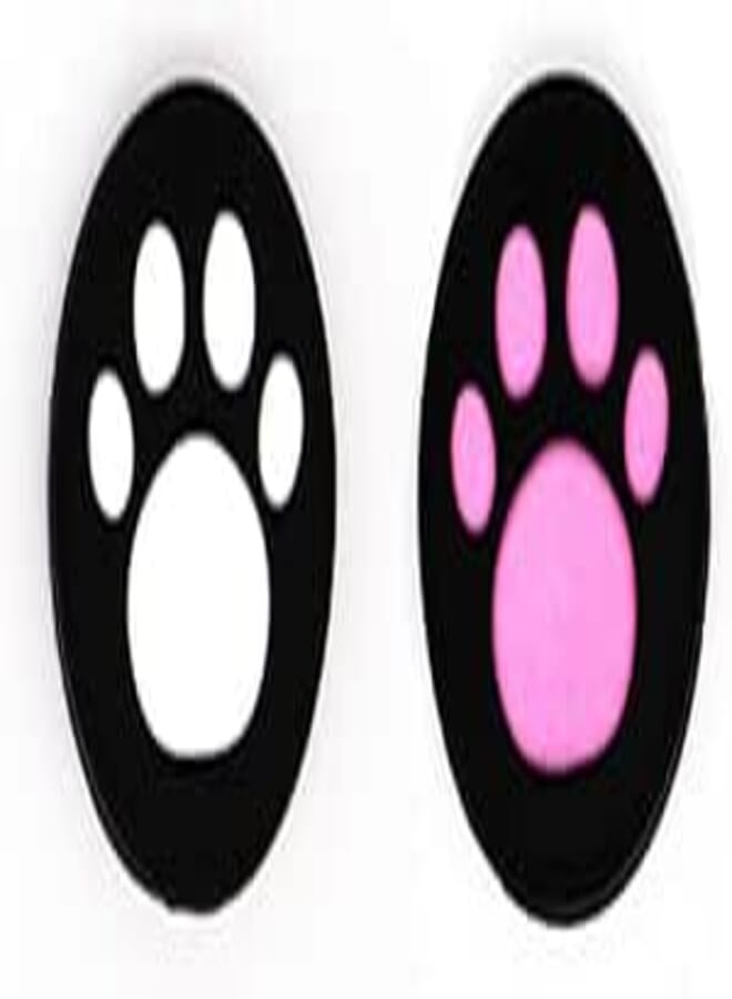 OCity Silicone Thumb Grip Cap Cover Thumbstick Joystick for Sony PS3 PS4 PS2 Xbox One Xbox 360 Xbox One X S PS4 Pro Slim Cat Print (White+Pink)