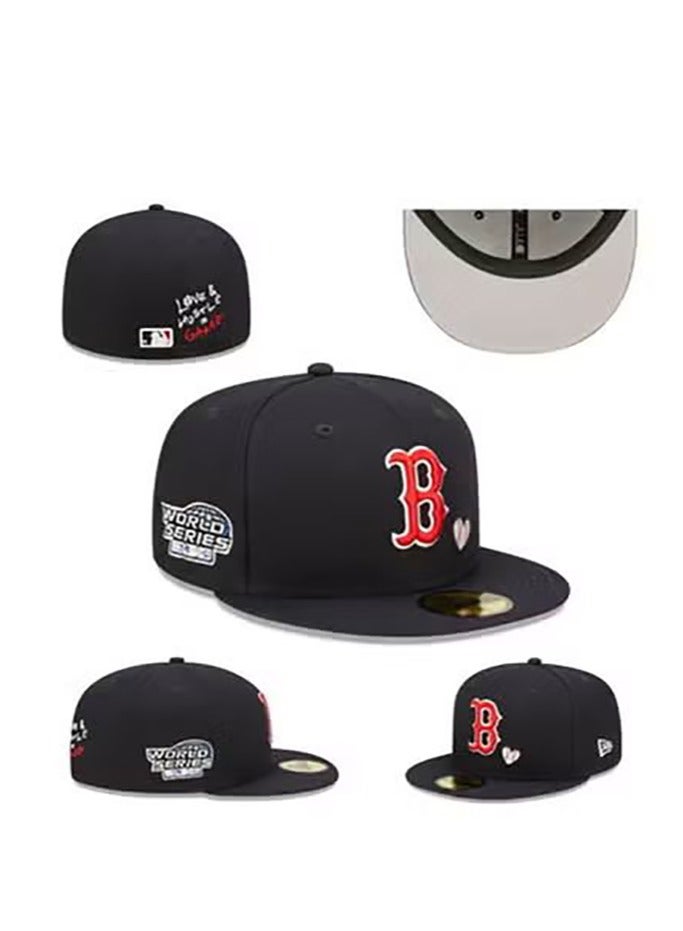 NEW ERA MLB Boston Red Sox Black Flat - Brimmed Cap, Size 58.7