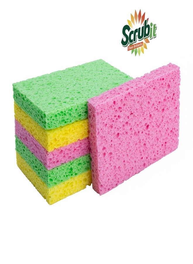 SCRUBIT Cellulose Scrub Sponge - Kitchen Cleaning Sponges for Dishes, Pans, Pots & More- 6 Pack Dishwashing Sponges - Colors and Packaging May Vary - Image 3