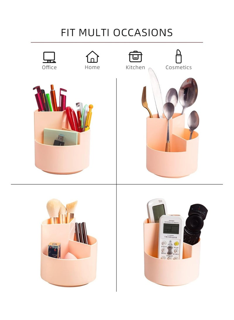 Oasisgalore 360° Rotating Pen Holder - Cute 3-Slot Organizer for Home, Office, and School (Pink)  - Image 5