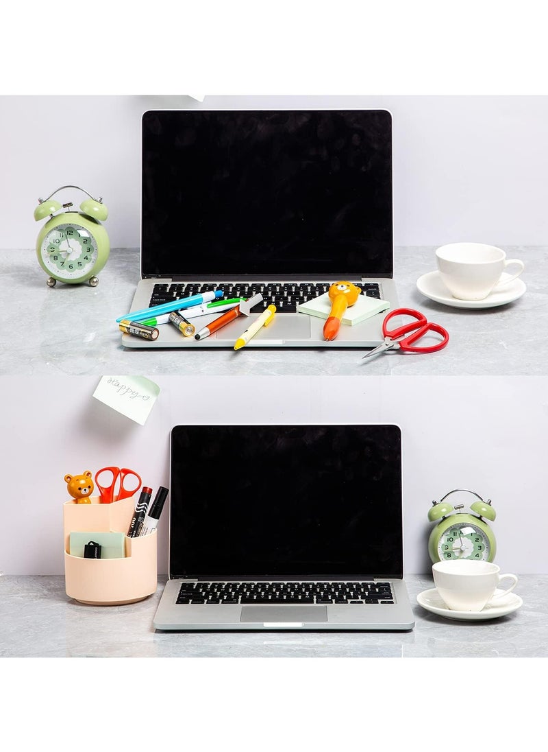 Oasisgalore 360° Rotating Pen Holder - Cute 3-Slot Organizer for Home, Office, and School (Pink)  - Image 4