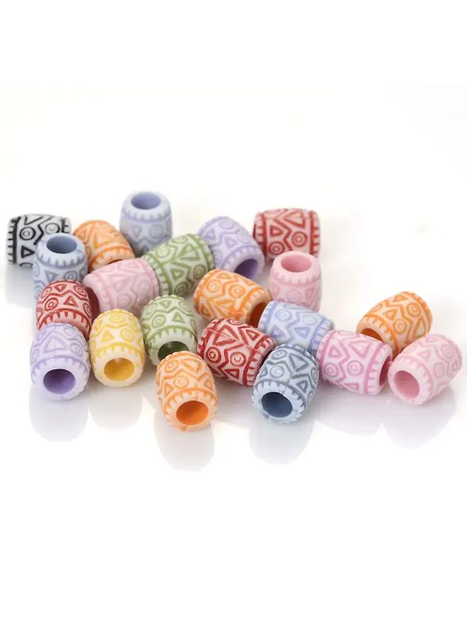 Orange Acrylic Barrel Dreadlock Beads 50pcs For DIY Hair Jewelry Braids Keychains - Image 2