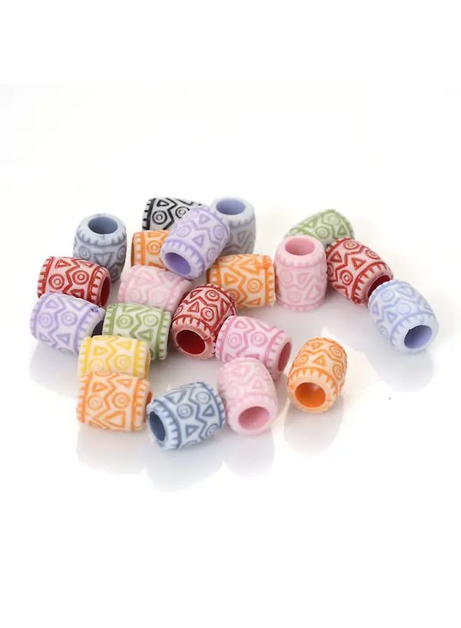 Orange Acrylic Barrel Dreadlock Beads 50pcs For DIY Hair Jewelry Braids Keychains - Image 3