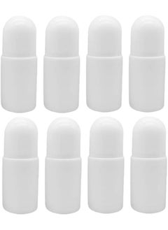 SUPVOX SUPVOX 10PCS Plastic Roller Bottles Empty Refillable Roll on Bottles for Essential Oil Perfume Serum Cosmetics Lotion with Plastic Roller Ball 50ML (White) 