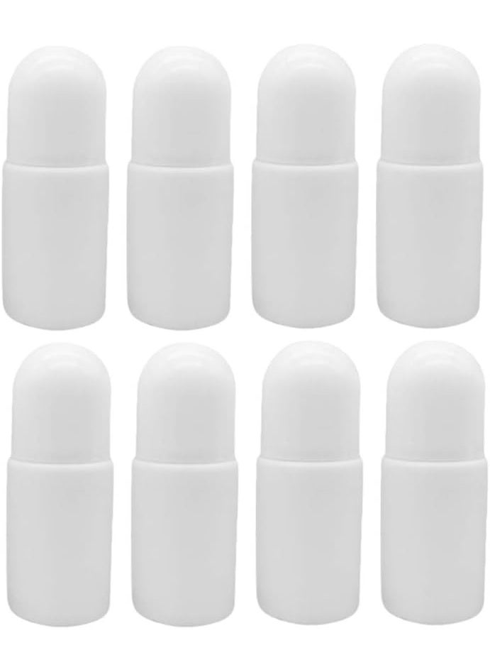 SUPVOX SUPVOX 10PCS Plastic Roller Bottles Empty Refillable Roll on Bottles for Essential Oil Perfume Serum Cosmetics Lotion with Plastic Roller Ball 50ML (White) 