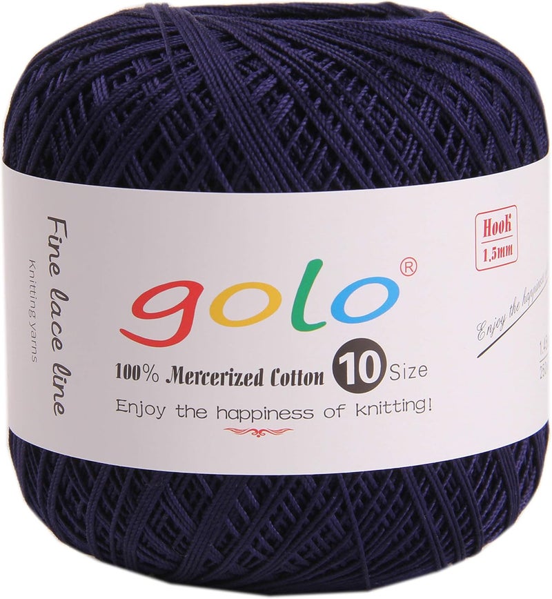 Golo Crochet Thread for Knitting Dark Blue Tatting Yarn 335 - Image 1