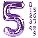 Mluchee Balloon Numbers 40 Inch 5 Ballon for 5th Birthday Decorations 15 25 35 50 Big Purple Number Balloons for Wedding Photo Shoot Party Decor - Image 3