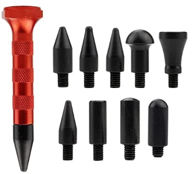 HiYi 10Pcs Dent Repair Tool Kits Paintless Dent Removal Tap Down Tools Dent Rubber Hammer with 9 Different Shaped Hammer Heads for DIY dent Repair on Cars - Image 4
