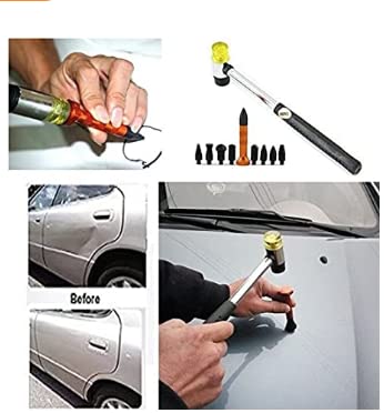 HiYi 10Pcs Dent Repair Tool Kits Paintless Dent Removal Tap Down Tools Dent Rubber Hammer with 9 Different Shaped Hammer Heads for DIY dent Repair on Cars - Image 5