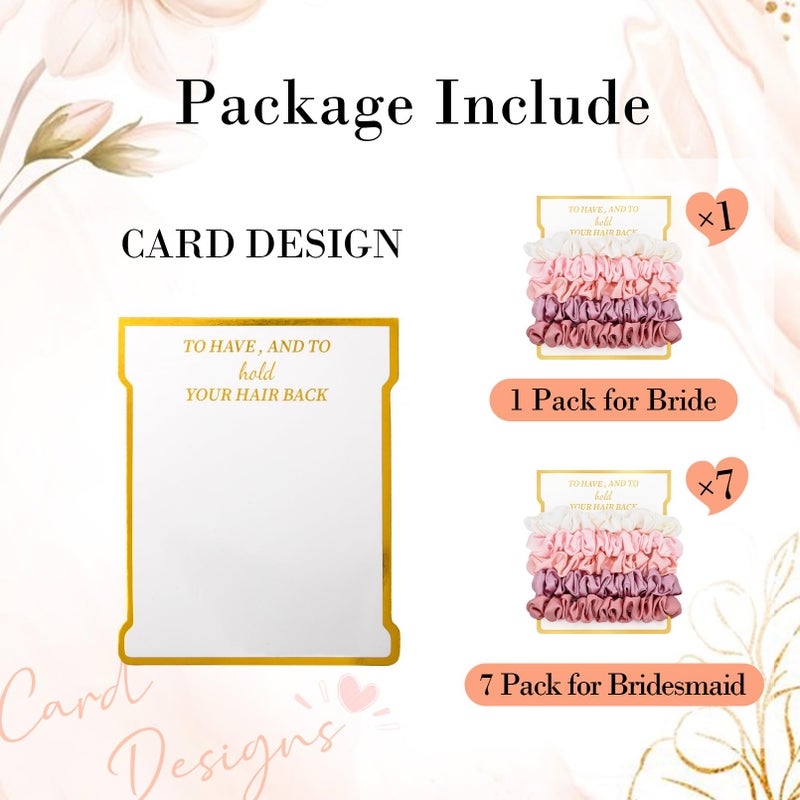 CEELGON 8 Pack Bridesmaid Gifts Satin Bridesmaid Scrunchies Soft Hair Ties Bachelorette Party Favors Hair Accessories for Women Bridesmaid Proposal Gift (Gradient Pink) - Image 3