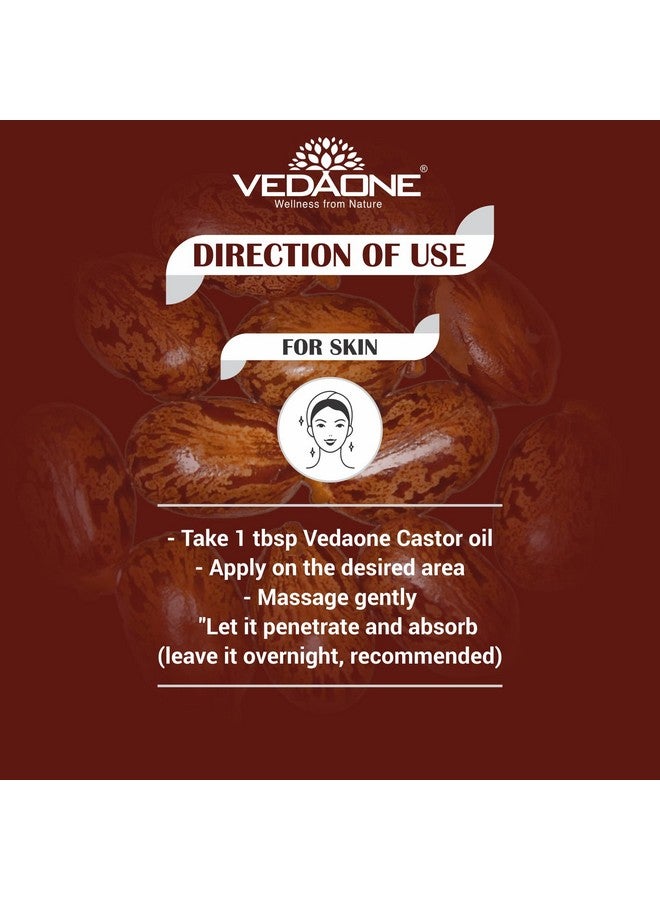 Vedaone 100% Pure Natural Cold Pressed Castor Oil 100ml - For Hair Growth and Skin Care - Image 5
