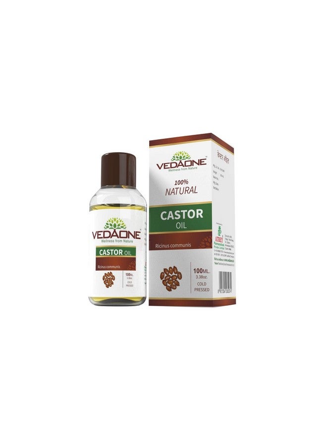 Vedaone 100% Pure Natural Cold Pressed Castor Oil 100ml - For Hair Growth and Skin Care - Image 1