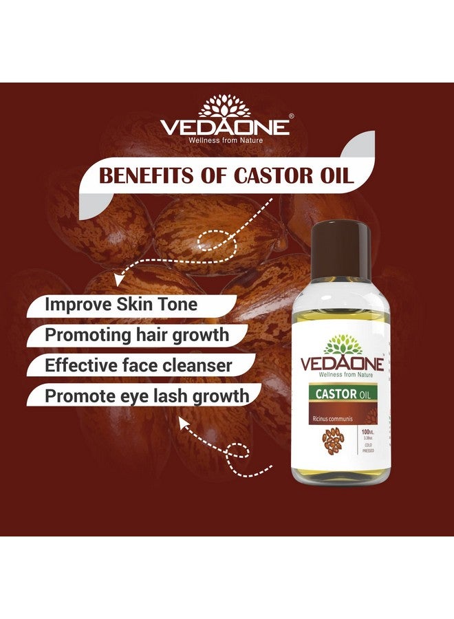 Vedaone 100% Pure Natural Cold Pressed Castor Oil 100ml - For Hair Growth and Skin Care - Image 4