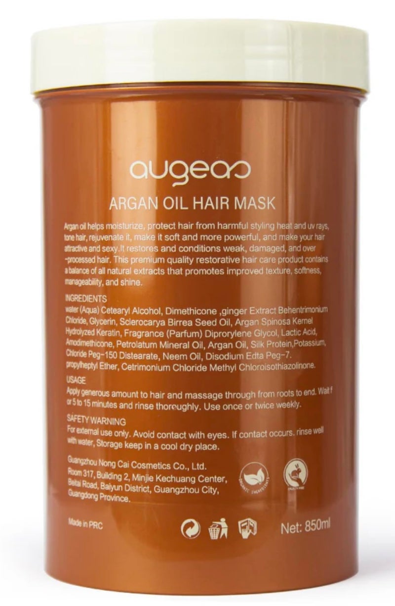 Augeas قناع شعر أركان أوغاس المرطب الإضافي والناعم (850 مل) - Image 3