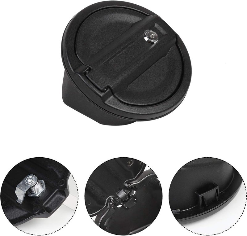 JeCar For Jeep JL Gas Cap Cover, Locking Fuel Door for 2018-2020 Jeep Wrangler JL & Unlimited Sport Rubicon Sahara 2-Door 4-Door - Image 2