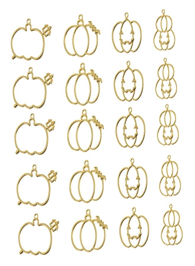 BESTOYARD 20Pcs Halloween Pumpkin Open Bezel Charms Golden Zinc Alloy Frames for DIY Jewelry Making Perfect for Halloween Crafts and Decorations - Image 1