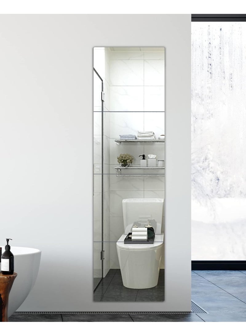 ملصق مرآة الحائط - 4 قطع 30 × 20 سم مرآة أكريليك ذاتية اللصق، بلاستيك آمن غير قابل للكسر للأطفال الصغار، مرآة صغيرة بدون إطار، زجاج شبكي طويل للفصول الدراسية وغرفة الأطفال - Image 4