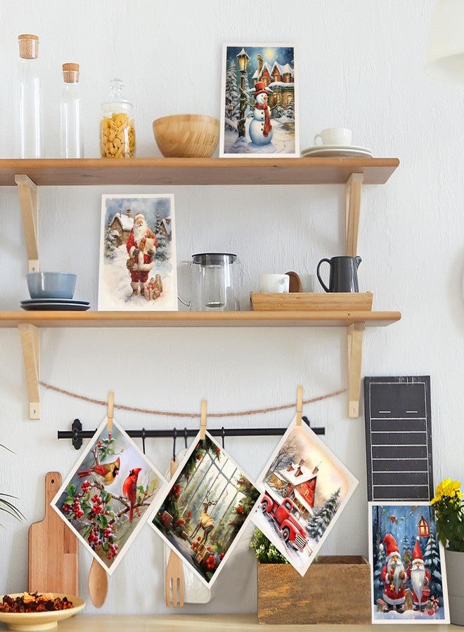 LiYiQ 8 Pieces Christmas Swedish Kitchen Cleaning Dishcloths Retro Christmas Reusable Fast Dry Dish Towels Swedish Xmas Absorbent Dish Cloths with Santa Snowman Christmas Tree Deer and Cardinal for Kitchen - Image 5