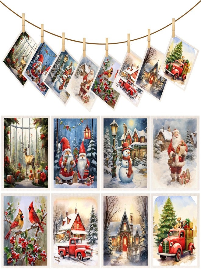 LiYiQ 8 Pieces Christmas Swedish Kitchen Cleaning Dishcloths Retro Christmas Reusable Fast Dry Dish Towels Swedish Xmas Absorbent Dish Cloths with Santa Snowman Christmas Tree Deer and Cardinal for Kitchen - Image 1