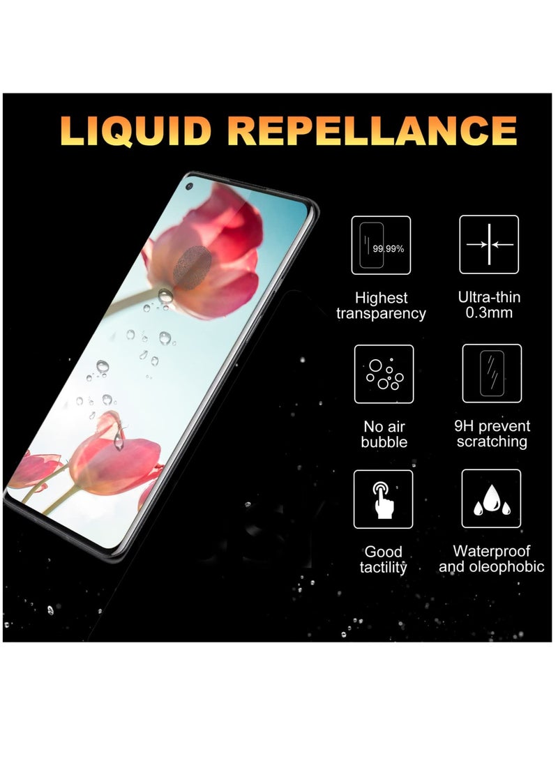 Excefore 2+2 Compatible OnePlus 10 Pro Screen Protectors + Camera Lens Protectors, HD 3D Full Coverage Clarity 9H Premium Tempered Glass  - Image 3