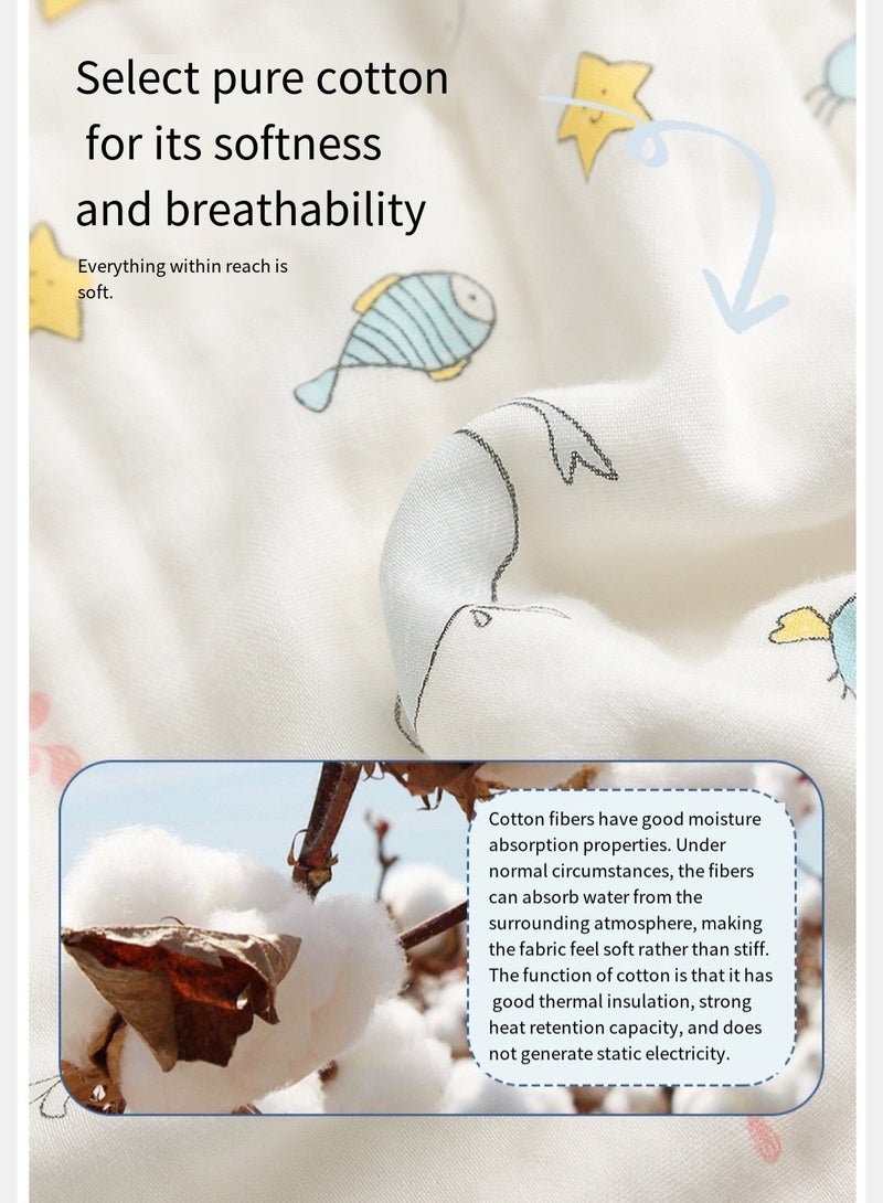 Baby Vest Sleeping Bag Summer Newborn Baby Sleeveless Four-Layer Gauze Pure Cotton Children's Anti-kicking Blanket Universal For All Seasons L - Image 3