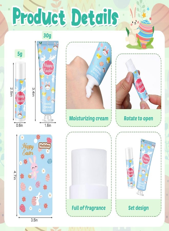 Loopeer 12 Sets Easter Basket Stuffers Bulk Hand Cream and Lip Balm Set Easter Basket Fillers Gifts for Adults Coworkers Women Men Spring Party Favors Travel Size Lotion Goodie Bag Gifts - Image 2