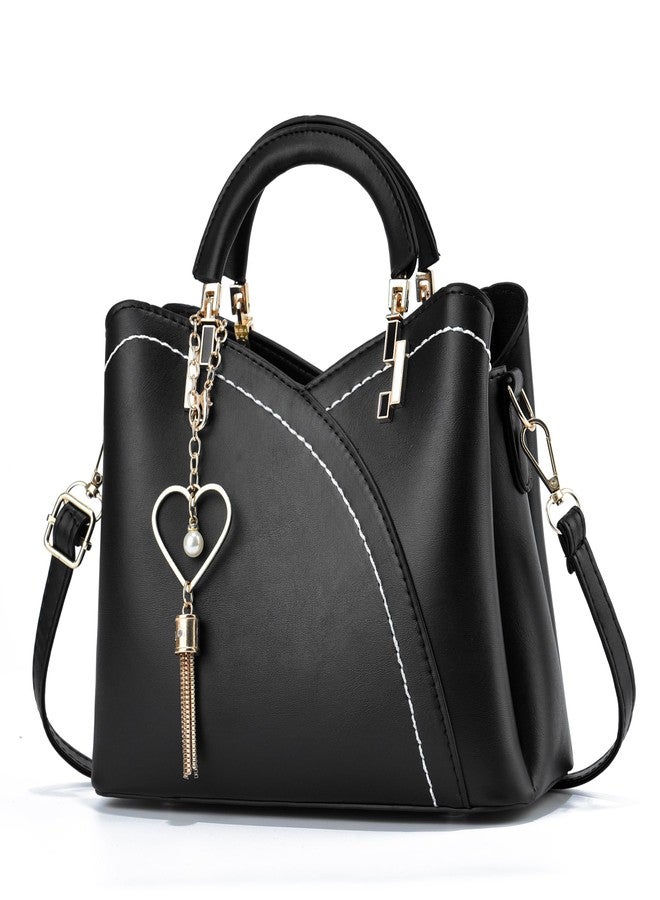 Xiaoyu Small Purses and Handbags for Women Fashion Crossbody Bag Lightweight Shoulder Bag Top Handle Satchel Purse (Black) - Image 1