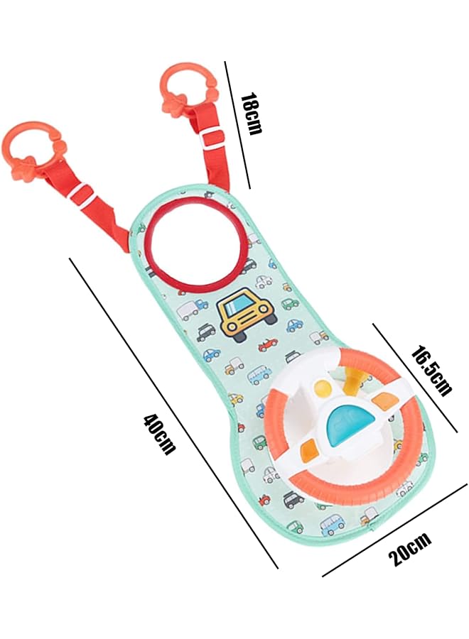 KASTWAVE Baby Car Seat Toys For Infants Baby Car Seat Toys With Mirror Steering Wheel Toys With Music Lights And Driving Sounds Child Driver Role Play Game - Image 2
