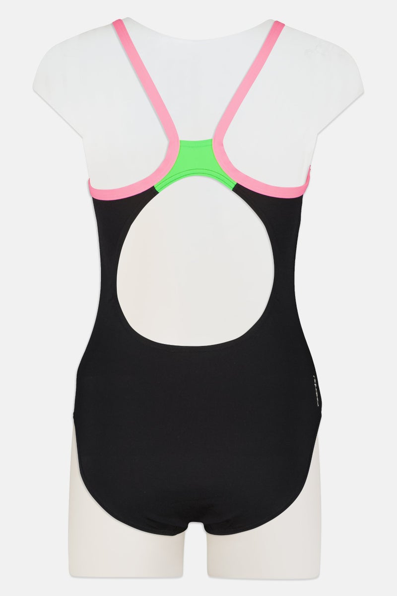 ZOGGS Women Embroidered Logo Sleeveless One Piece Swimsuit, Black - Image 2