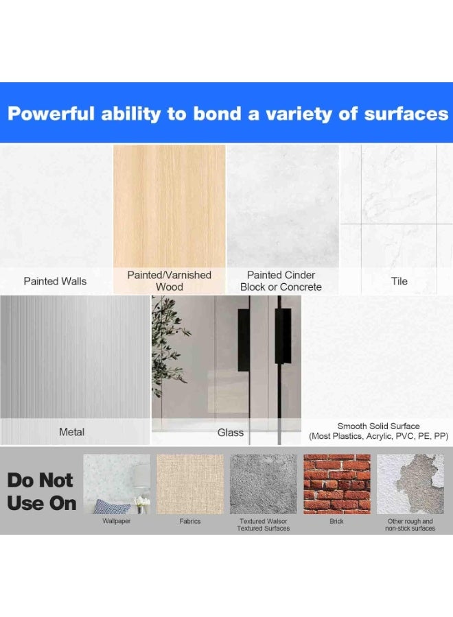 ثري ام 6 ازواج من شريط لاصق فيلكرو 4 انش × 8 انش، شريط لاصق ذاتي اللصق من نسيج النايلون المتشابك، شريط تثبيت شديد التحمل، شرائط تعليق صور، تثبيت مزدوج الجوانب للسجاد والسجاد - Image 4