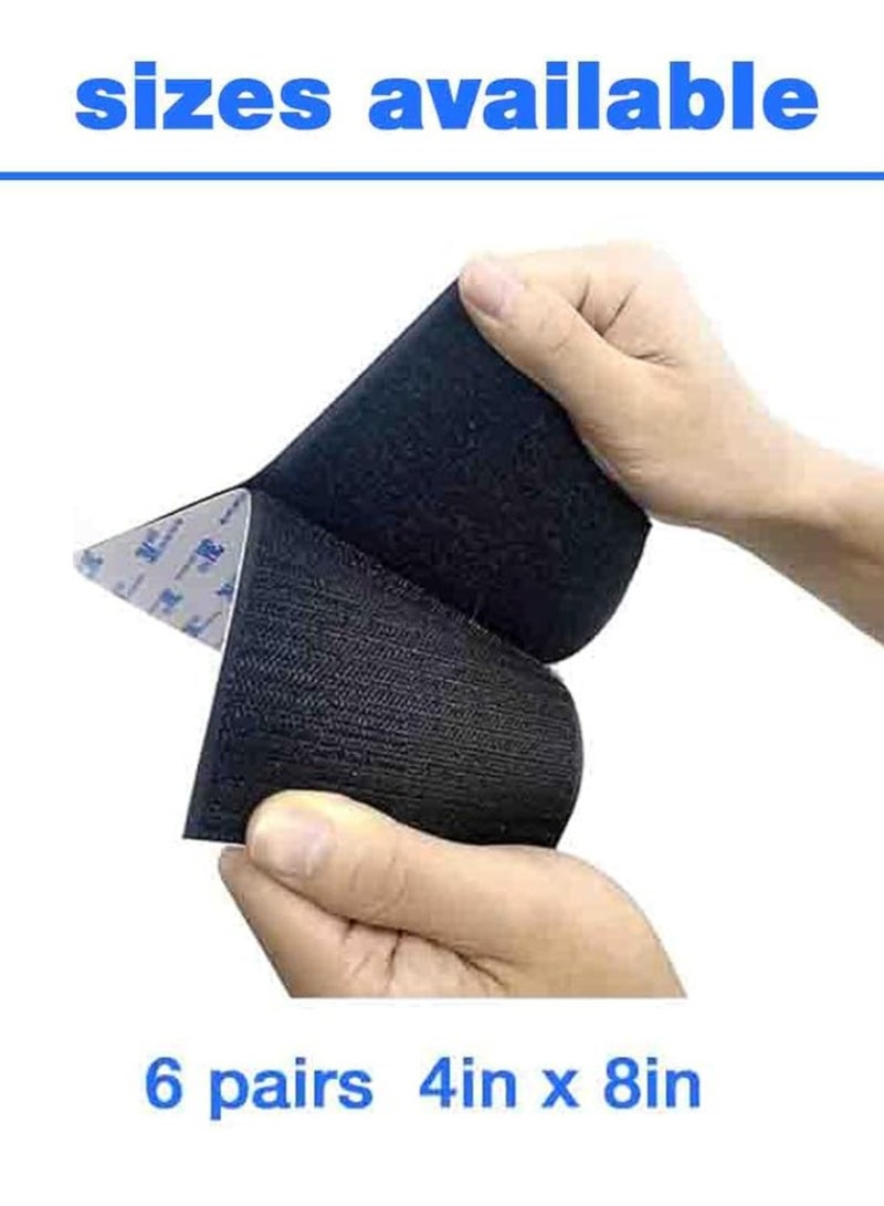 ثري ام 6 ازواج من شريط لاصق فيلكرو 4 انش × 8 انش، شريط لاصق ذاتي اللصق من نسيج النايلون المتشابك، شريط تثبيت شديد التحمل، شرائط تعليق صور، تثبيت مزدوج الجوانب للسجاد والسجاد - Image 2