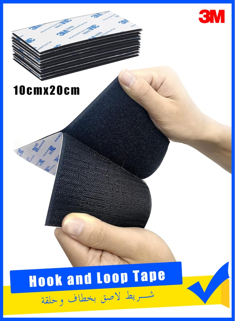 ثري ام 6 ازواج من شريط لاصق فيلكرو 4 انش × 8 انش، شريط لاصق ذاتي اللصق من نسيج النايلون المتشابك، شريط تثبيت شديد التحمل، شرائط تعليق صور، تثبيت مزدوج الجوانب للسجاد والسجاد - Image 1