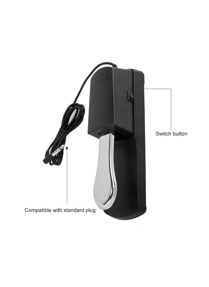 Generic - Piano Keyboard Sustain Damper Pedal Durable Sustain Pedal Classic Delicate Alloy + Plastic Damper Sustain Pedal for Electric Piano Silver - Image 1