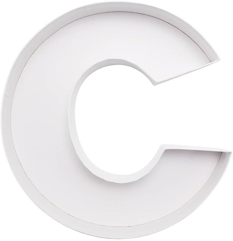 WENPACK 8" Small Fillable Cardboard Letter Shaped Paper Mache Cutouts Candy Tray Food Container(C) - Image 1