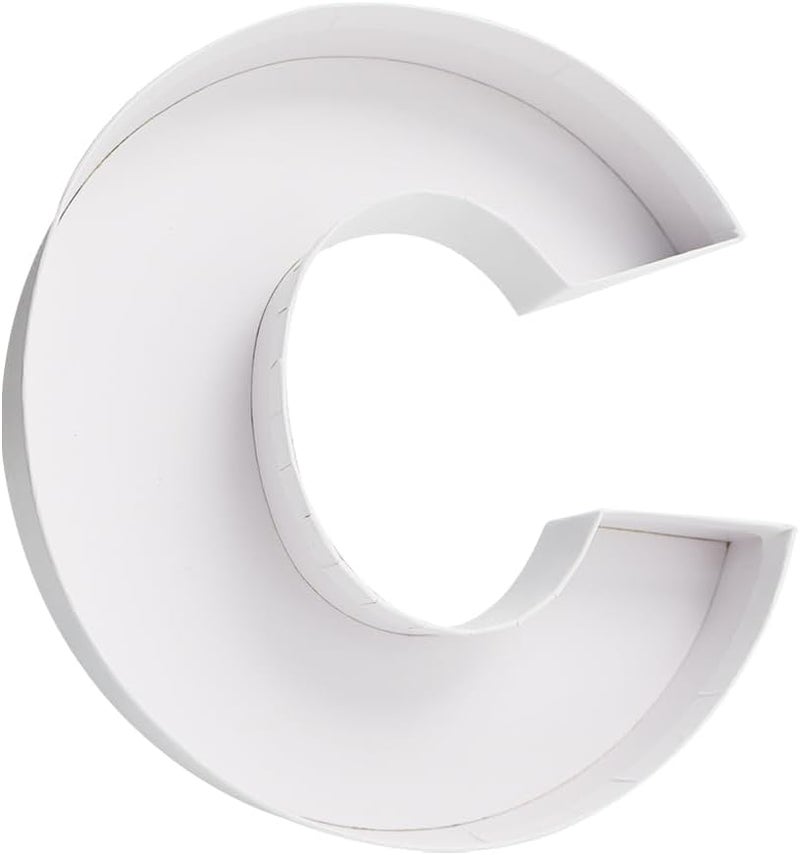 WENPACK 8" Small Fillable Cardboard Letter Shaped Paper Mache Cutouts Candy Tray Food Container(C) - Image 3