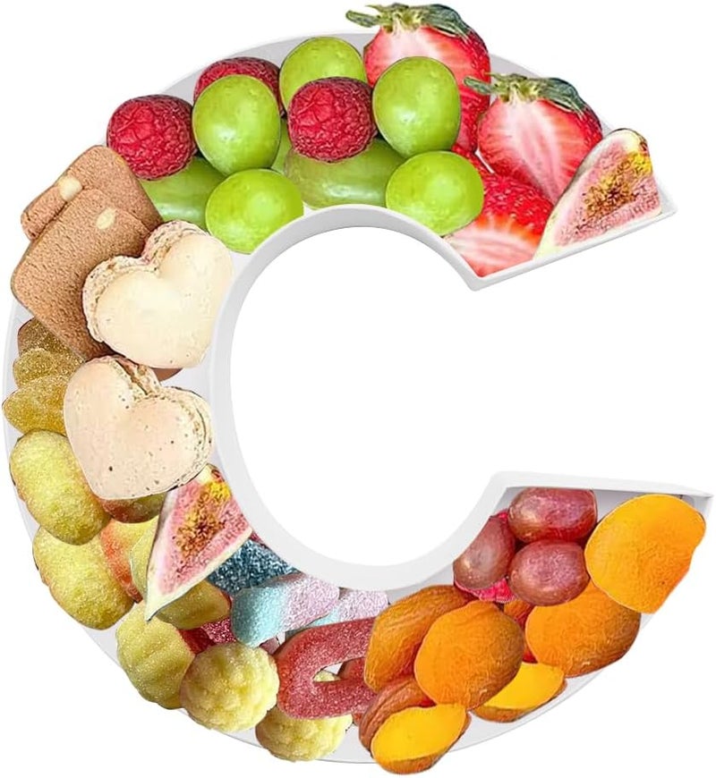 WENPACK 8" Small Fillable Cardboard Letter Shaped Paper Mache Cutouts Candy Tray Food Container(C) - Image 5