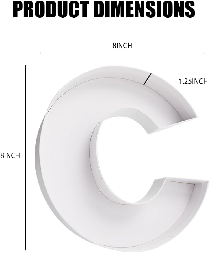 WENPACK 8" Small Fillable Cardboard Letter Shaped Paper Mache Cutouts Candy Tray Food Container(C) - Image 4