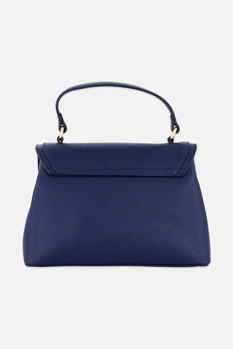 Cavalli Class Women Cutie Brand Logo Satchel Bag, Navy  - Image 4